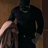 Threaded Long-Sleeved T-Shirt Fitness Autumn Breathable Quick-Drying Sports Mens Elastic Fitness Training Suit Bottoming Shirt