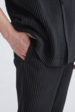 Summer Casual Pants Men Fashion Gray Black Pleated Pants Men Japanese Streetwear Loose Straight Pants Mens Ice Silk Trousers