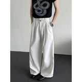White Suit Pants Men Oversized Fashion Society Mens Black Dress Pants Korean Loose Wide Leg Pants Mens Office Formal Trousers