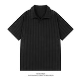 Summer Short Sleeved T-shirt Men Fashion White Casual T Shirt Men Streetwear Korean Loose Lapel T Shirt Mens Polo Shirt