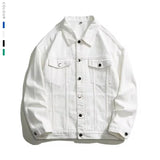 Autumn Men's Oversize White Denim Jacket Fashion Streetwear Cotton Casual Loose High Quality Jean Coats Blue Green Black