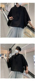 Summer Short Sleeved Shirt Men Oversized Black White Shirt Men Streetwear Korean Loose Pullover Shirt Mens Fashion Casual Shirts