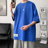 Men's Cotton T-shirts White Mens Oversized T Shirt Fashion Tag Print Summer Casual Wear Tee Shirts for Men 5XL Male Clothes