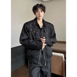 Men's Handsome Texture Jacket Spring New Korean Style Luxury Fashion Coat Pocket Design Trend Male Casual Jackets White/Black