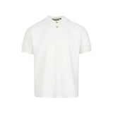 New Simple Men's Short Sleeved T-shirts Round Neck Button Design Casual Menswear Solid Color Loose Male Pullover Tee