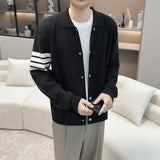 Japanese Retro Men's Cardigan Coats Light Luxury Knitted Lapel Long Sleeve Sweater Jacket Leisure Premium Quality Knitwear M-3XL