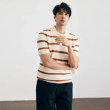 Summer Men's Clothing Luxury Business Striped Polo Shirt Casual Slim-fit Knitted Short Sleeve T-shirt High Quality Tops M-3XL