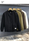 Korean Heavy Baseball Uniform Jacket Men's Preppy Button Cardigan Jacket Spring Autumn Large Size American Retro Trendy Jacket