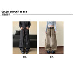 Baggy Jeans Men Distressed Wash Cargo Trousers Streetwear Wide Leg Drop Croch Hip Hop Joggers with Big Pockets for Teen Boys