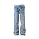 Autumn jeans Mens Classic Straight Leg Jeans Blue Washed Denim Trousers Wholesale Fall Fashion Casual Pants