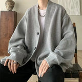 Cardigan hoodie men's spring and autumn black loose heavyweight outerwear fashion brand 2025 new high-end spring and autumn casu