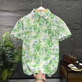 Unisex Printed Short Sleeve Shirts, Fashionable Loose Fit Bubble Grid Blouse, Trendy Casual Tops for Men and Women