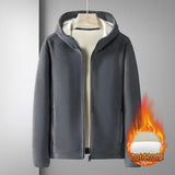 Male Large Cardigan Hoodie Autumn Winter Hooded New Styles Couples Outdoor Clothes Warm Double-sided Velvet Top Fleece Jacket