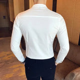 Men's Slim Shirts Spring/Summer High Quality Fashion Long Sleeve Cotton Solid Color Business Casual Men's Clothing Shirts