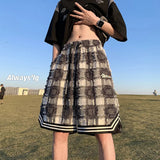 Shorts Men Plaid Casual Breathable Handsome High Street Fashion Korean Style Sporty Drawstring Summer Charming Al-match College