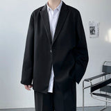 White Black Blazer Men Fashion Society Mens Dress Jacket Korean Loose Business Casual Suit Jacket Mens Office Formal Blazer