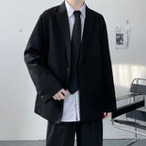 White Black Blazer Men Fashion Society Mens Dress Jacket Korean Loose Business Casual Suit Jacket Mens Office Formal Blazer