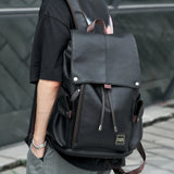  Leather Men’s Backpack For College School Style Backpack Waterproof With USB 15.6inch Large Capacity Casual Daypacks Mochila 