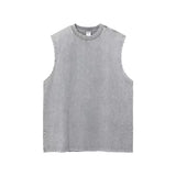vintage batik grinding edge Manly Vest Europe and the United States trend loose base