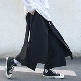 Cargo Pants Men High Street Loose Spring Autumn Ankle-length Oversize Comfortable Japanese Style Culottes Trousers Solid Color