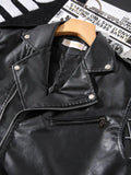 American Punk Vest Men 2025 Spring Autumn Short Sleeveless Motorcycle Style PU Leather Suit Collar Punk Vest Aesthetic