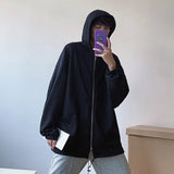 Plus Velvet Hoodies Men Hooded Loose Hip Hop Winter Warm Couples Sweatshirts Korean Fashion Coats Outwear High Street All-match