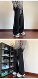 Black Casual Pants Men Fashion Oversized Wide Leg Pants Men Streetwear Hip-hop Loose Pleated Pants Mens White Trousers