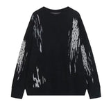 Japanese Trendy Men's Sweaters Light Luxury Knitted Color Clashing O Neck Long Sleeve Pullover Casual High Street Knitwear M-3XL