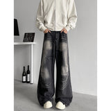 Jeans Men baggy Wide Leg Washed Marble Jeans Vintage Comfort Denim Pant Relaxed Fit Casual Trousers Trend Streetwear Urban Style