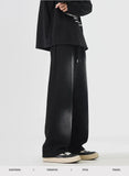Autumn New Fashion Korean Men's Casual Pants Distressed Classic Black Baggy Straight Trousers Sweatpants Streetwear Male Clothes