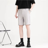 New Summer Men's Casaul Suit Shorts Light Luxury Leisure Non-ironing Straight Korean Style Slim-fit Button-down Pants M-3XL 2025