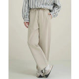 Cotton Beige Pants Men Fashion Drawstring Casual Pants Men Streetwear Korean Loose Straight Pants Mens Trousers M-2XL