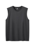 Korean Style Men Tank Top Loose Fit Gym Vest Sports Tops 100% Cotton Men's Basic Sleeveless Tee Shirts