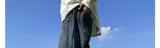 American High Street Jeans Men's Striped Patchwork Denim Pants Summer Loose Straight High-end Retro Versatile Wide-leg Trousers