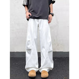 Pantalon Y2K Fashion Pleated White Baggy New Jeans Pants For Men Designer Clothes Straight Wide Leg Casual Long Trousers