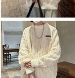 Autumn and winter high street men and women Korean style trend lazy style round neck sweater couple loose retro casual knitted
