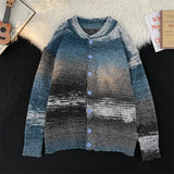 Autumn Cardigan Men Colorful American Style Retro Nostalgic Tender Couple All-match Comfortable Blocking Minority Temperament