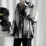 Tie Dye Shirts for Men Baggy Handsome Casual Long Sleeve Tops Personality Harajuku Soft All-match Spring Autumn Daily