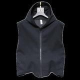 American Vintage  Simple Waistcoat Large-size Casual Loose Sleeveless Hooded Vest Men's Spring Autumn Versatile Vest Jacket Chic