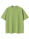 260GSM Summer T Shirt Men Korean Fashion Short Sleeve Loose Basic T-shirts Solid Tops Oversized Tee Unisex