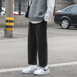 Winter Thick Woolen Pants Men Warm Fashion Casual Straight Pants Men Korean Loose Wide Leg Pants Mens Thicken Suit Trousers