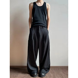 Grey Black Suit Pants Men Oversized Fashion Society Mens Dress Pants Korean Loose Wide Leg Pants Mens Office Formal Trousers