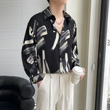 Slim Fit Long Sleeve Printed Shirt Men Comfortable Trendy Fashion Youth Casual Stylish Top 2025 New Design Hot Sale Modern