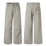 100% Cotton Autumn Men's Loose Trousers Oversized Fashion Spliced Hip Hop Streetwear Wide Legs Baggy Cargo Trousers