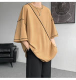 Summer Short Sleeve T-shirt Men Fashion Oversized Black T Shirt Men Streetwear Hip Hop Loose O-Neck White Tshirt Mens Top S-2XL