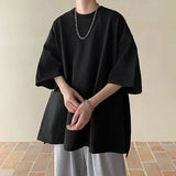 Men's Pocket Patchwork O-Neck Solid Short Sleeve T-Shirts Loose Fashion Summer New Plus Size Basic Tops Trend Casual Men Clothes