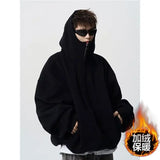 American autumn and winter street fashion personalized hooded sweatshirt for couples loose retro Harajuku casual top y2k