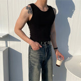 Summer New Men's Solid Color Sleeveless Stretch Vest Casual Fashion Simple Slim Trend All-match Gym Sports Men's Camisoles