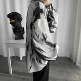 Tie Dye Shirts for Men Baggy Handsome Casual Long Sleeve Tops Personality Harajuku Soft All-match Spring Autumn Daily