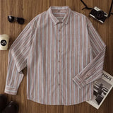 Striped Shirt Long-sleeved Loose Retro Japanese Casual Shirt Trend Personality Simple Atmosphere Gentleman Must-have Streetwear